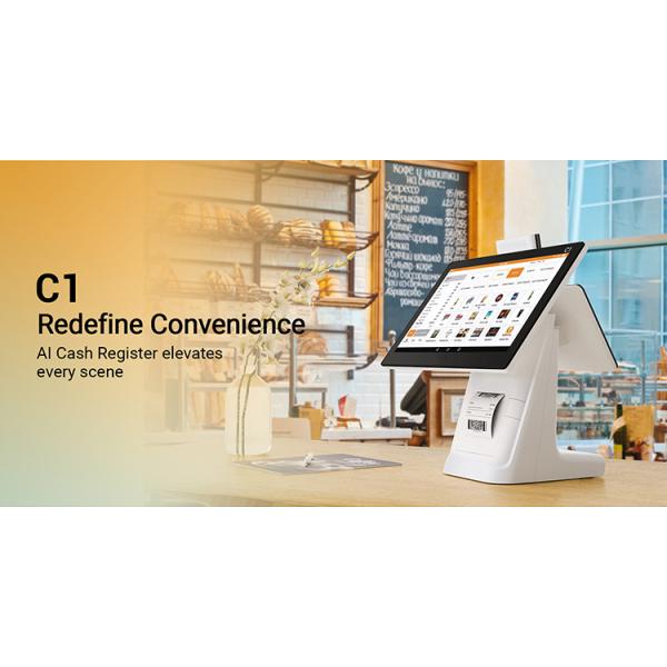 Dual Screen POS System Cash Register With 80mm Thermal Printer