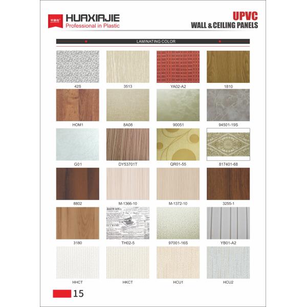 Waterproof Strip PVC Ceiling Panels wooden grain PVC wall panel For Residential 1.5kg/sqm