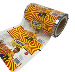 China Custom Print Jelly Bag Snacks Packing Automatic Potato Chips Packaging Rolls Laminated Pe Food Packaging Roll Film on sale