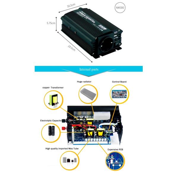 Multiscene 300W Sine Wave Inverter , Stable DC To AC Inverter For Car