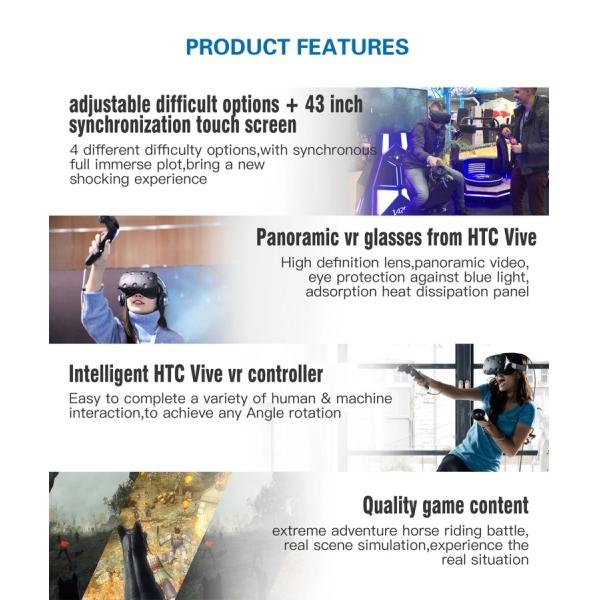 3 Dof Motion Platform Redemption Arcade Machines , 9D Cinema Ride Horse Simulator