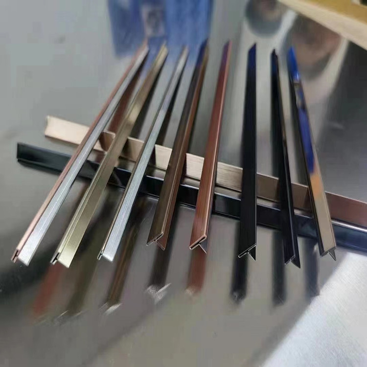 China Rose Gold Black Silver  Stainless Steel Decorative Profiles 304 Decoration Ceramic Tile Trims on sale