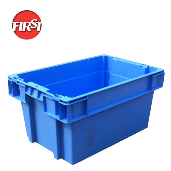 Injection Material Custom Logo Nestable and Stackable Plastic Crate with