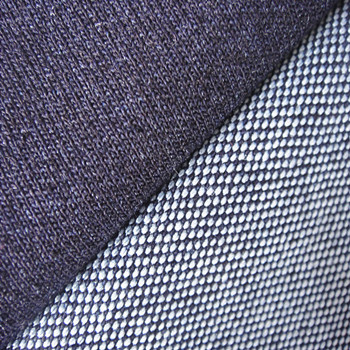 indigo cotton /polyester elastic knit denim fabric