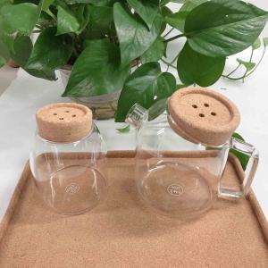 Teapot Button Type Glass Pitcher With Cork Lid Stopper Antiwear 1.2*1in