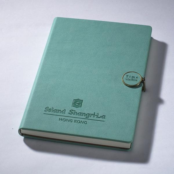 128gsm Matt Art Paper Interior Custom Luxury PU Leather Embossing Notebooks for CMYK Offset Printing