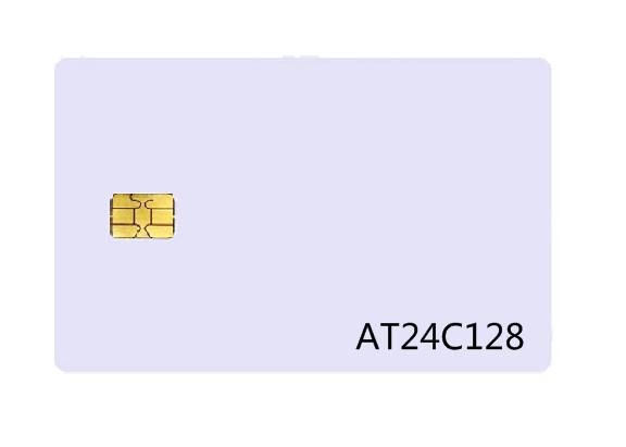 Quality White PVC PET PETG AT24C128 Chip Contact IC Cards for sale