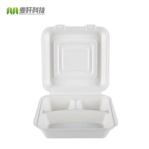 China fast food container disposable bagasse plate with lid wholesale