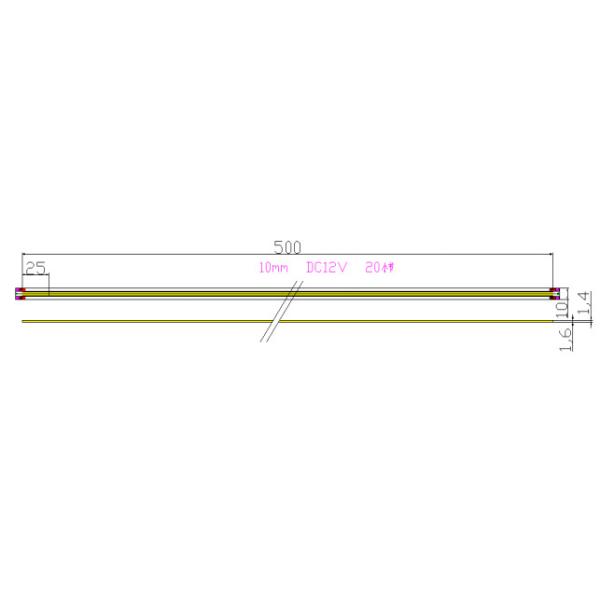 Flexible Fob COB Strip Light CRI90 8MM 5W 10W 15W 12V 24V COB LED Strip