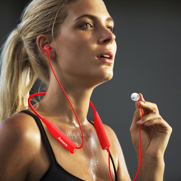 Portable Neckband 13.6mm Buletooth Wireless Earphones For Sport