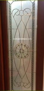 China brass caming stained glass panel for wooden door 1" thickness wholesale