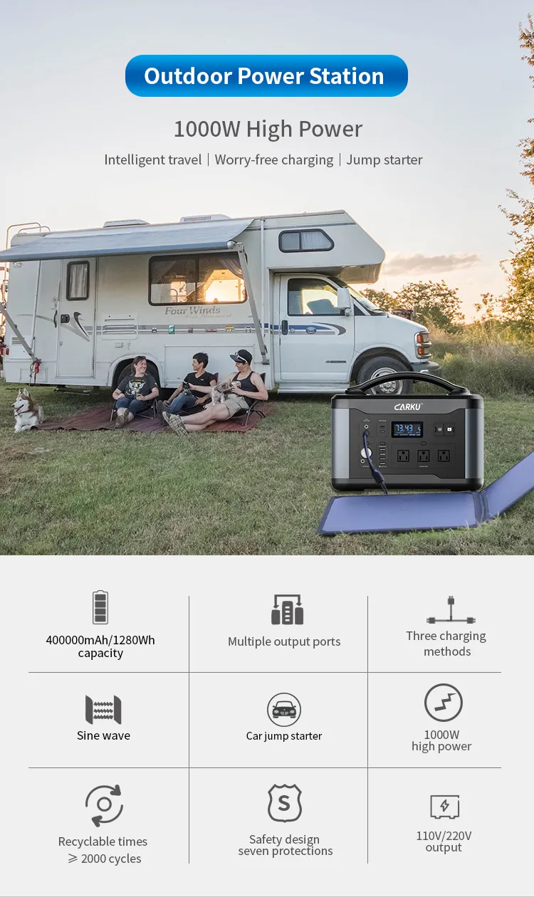 17.5kg Camping Portable Power Station 1000wh 400000mAh Solar Generator Power Station