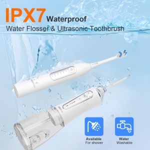 Factory Price Newest Led Lpx7 Cordless Power Floss 2 in 1 Water Flosser and