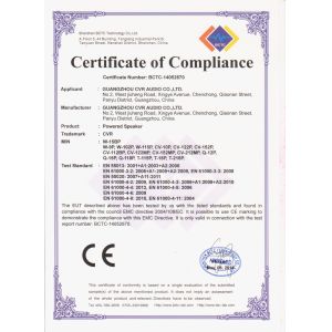 Guangzhou CVR Pro-Audio Co., Ltd Certifications
