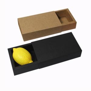 China Rectangular Black 2mm Kraft Paper Drawer Box Silk Screen Printing wholesale