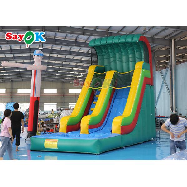 Wet Dry Inflatable Slide Anti Ruptured Commercial Inflatable Water Slide Pool Two PVC Coated Sides