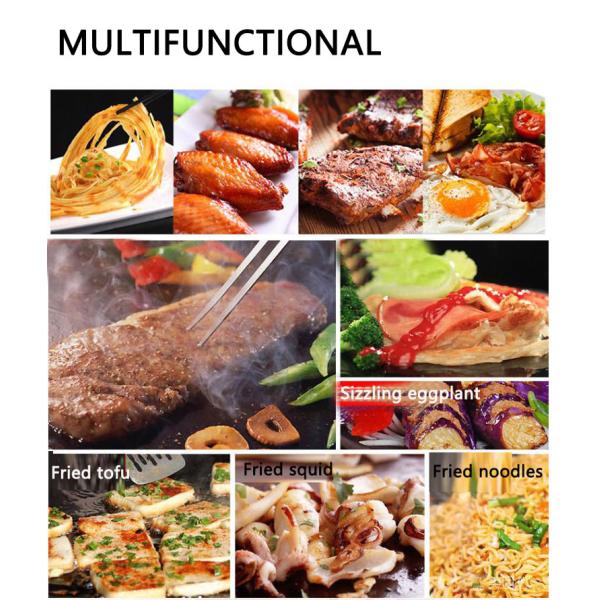 2.5KW Electric Contact Grill for Stainless Steel Half-Grooved Counter Top Griddle