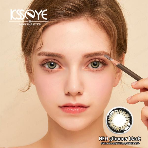 KSSEYE Glutinous Dolly Black Circle Lenses Contacts For Big Eyes