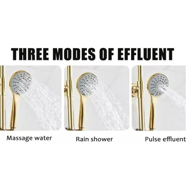 Nordic Light Luxury Shower Set Home Faucet Brass Brushed Gold Hot And Cold Pressurized Nozzle