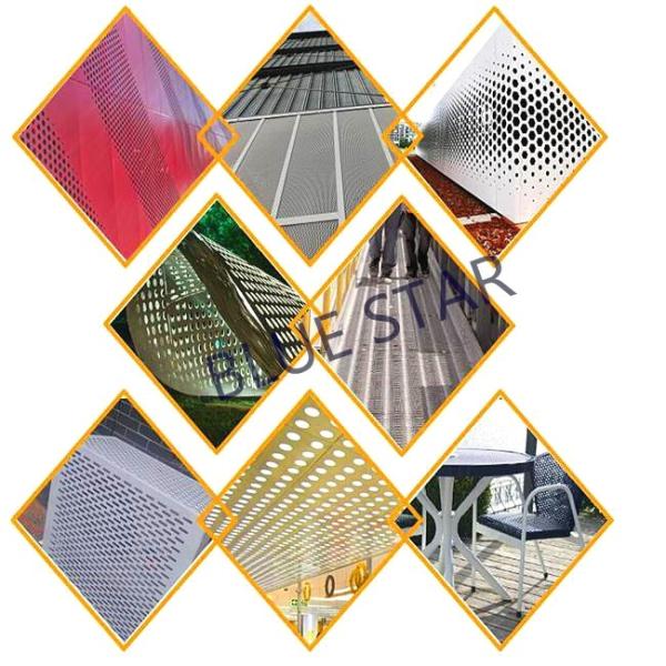Aluminum Perforated Metal Sheet Round / Crocodile Jaw Hole 45° / 60° Puchend Hole Mesh