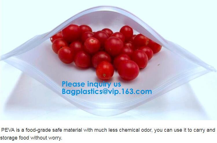 Transparent Waterproof Peva Liner Cooler Storage Zip lockk Peva Bag,Amazon Hot Sale Frozen Peva Food Packaging Zipper Bag