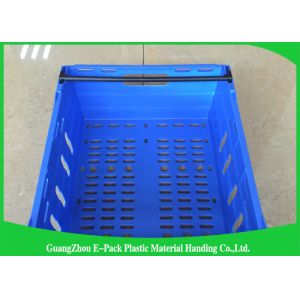 Customized Stackable Plastic Storage Bins , Collapsible Plastic Crates With Lids