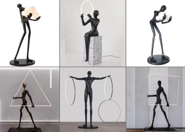 Quality Modern Human Body Sculpture Model Room Sales Office Art Decoration Lamp Hotel Hall Decoration Floor Lamp for sale