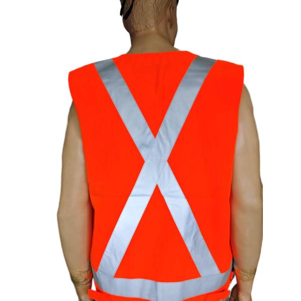 High Visibility Reflective Safety Vest Orange Customizable