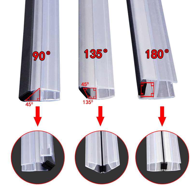 Good resilience Shower Door Magnetic Strip PVC Waterproof Seals For 8mm Glass