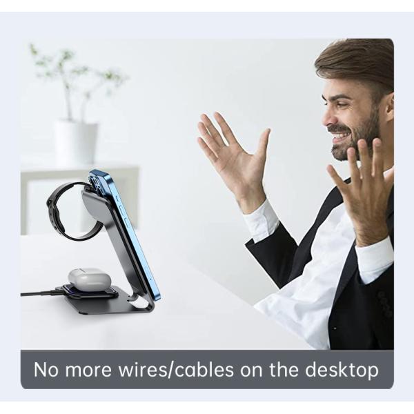 Multifunction Cool Electronic Gifts Portable 15w Wireless Charger Stand Foldable