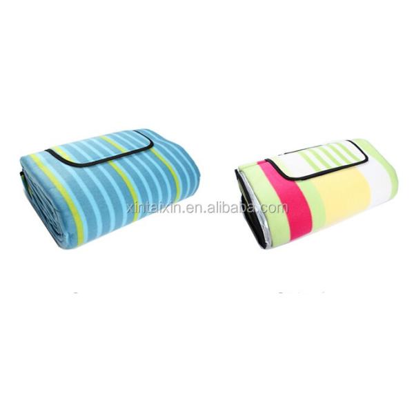 Manufacturer stripe padded beach mat foldable picnic mat flannel sleeping mat
