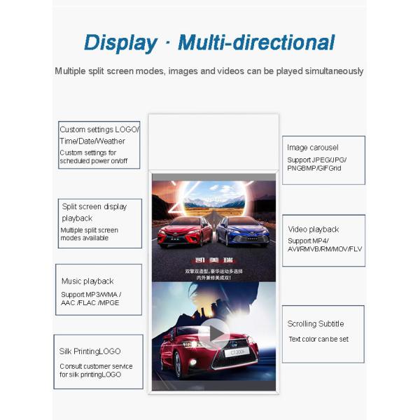 Window LCD Display With Hanging Double Sided OEM Ultra Thin