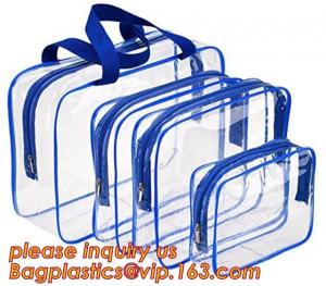 China waterproof hanging toiletry bag for travel, Vinyl Transparent PVC Cosmetic Bag /Clear Toiletry Bag/PVC Travel Makeup Bag wholesale