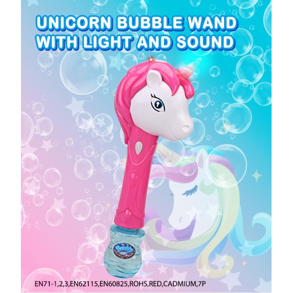 Kingda 3 AA Batteries Unicorn Bubble Machine , ASTM bubble unicorn wand