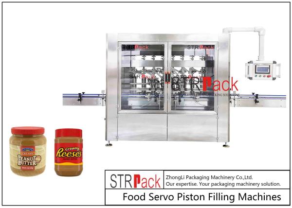 Quality Peanut Butter Bottle Inline Volumetric Piston Filling Machine 0.6Mpa for sale