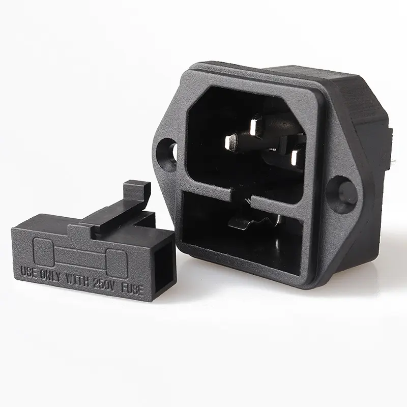 High Quality 4 Pin AC Inlet Power Plug Socket Male Female Socket Connector With Fuse With CCC/KC/CE/UL Certification