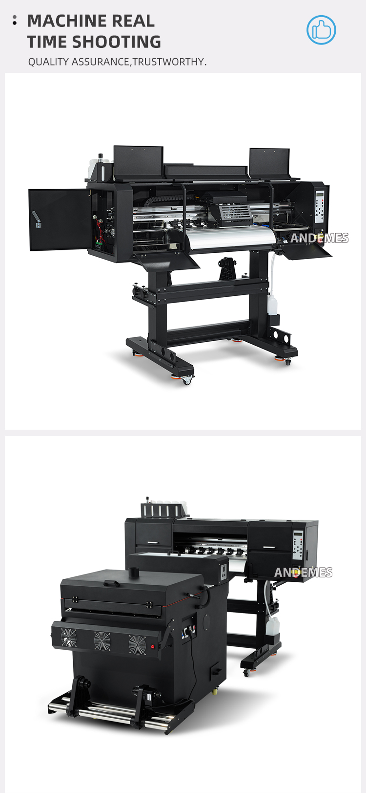 Dtf Transfer Printing Machine 2-Head I3200 Digital Inkjet Printer With 60cm Print Dimension