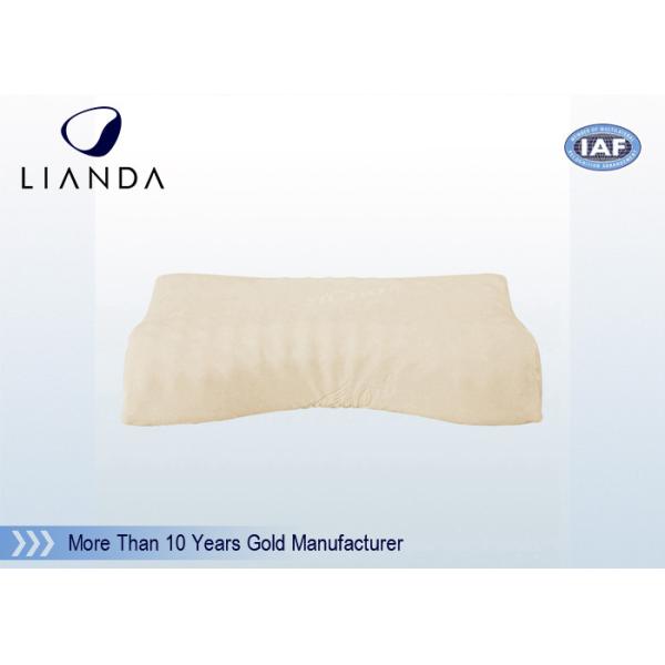 Good Night Memory Foam Pillow With Wavy Humps Visco Elastic Core And Beige Velour Cover