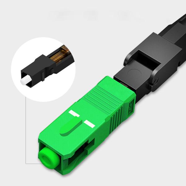 Drop Cable Telecom SC / UPC SC / APC Fiber Optic Fast Connector