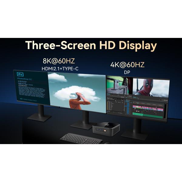 DDR5 64GB Ryzen 9 AMD Mini PC Dual 2.5G Gigabit LAN With HDMI And DP For Gaming