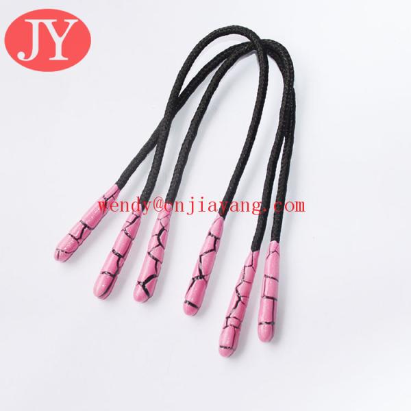 Jiayang aglet small rope dipped aglet injection pvc aglet TPU aglet string rope zipper puller BBP free zipper pull