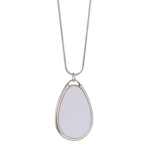 Custom Picture Necklace Teardrop Shape Metal Necklace DIY Sublimation Necklace