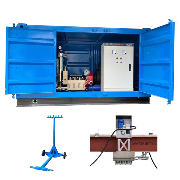 700bar High Pressure Water Jet Blaster Machine 90kw For Rotary Kiln Air Preheater Cleaning