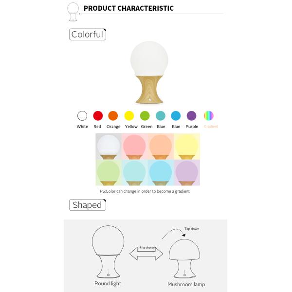 Home Decor Room Decoration Night Light Smart Silicona LED Table Lamp