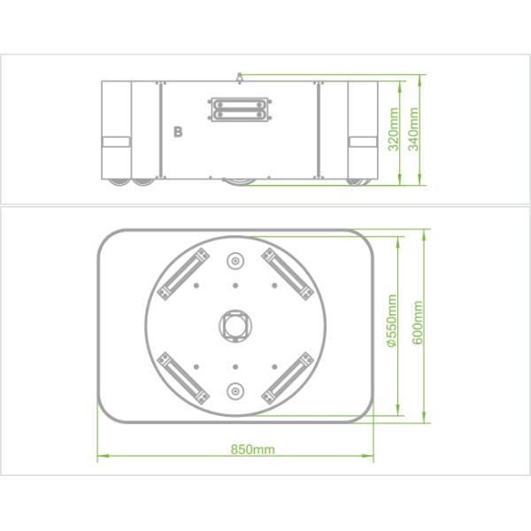 Fast Travel Speed QR Code Inertial Navigation AGV Robot 50mm Lifting Height
