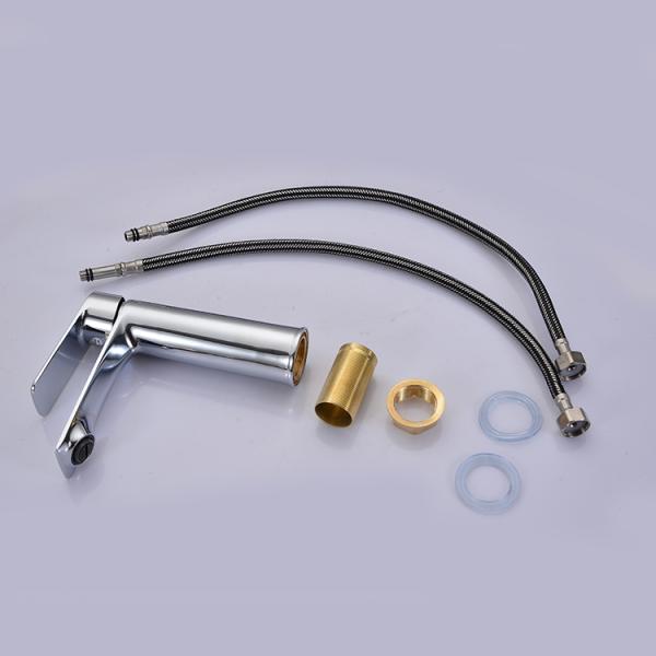 Zinc Modern Single Hole Single Handle Basin Mixer in Chrome Matte Black