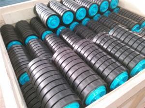 China 200kg Rubber Coated Conveyor Impact Roller Conveyor Transmission on sale