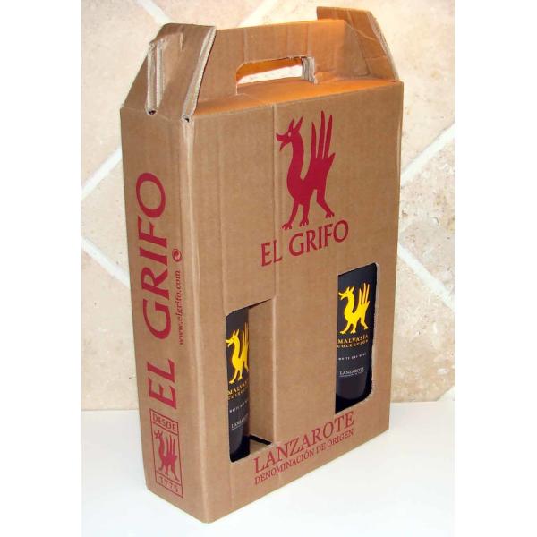 Custom design corrugated cardboard wine packaging box for two bottoles with windows