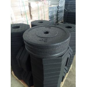 51mm Rubber Dumbbell Plates 15kg Fitness Gear Weight Plates Black