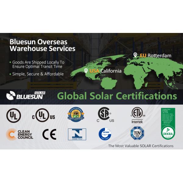 Bluesun Shingled Solar Panels 500w Home Power Station Pv All Black Roof Energy Sun Power Solar System Use